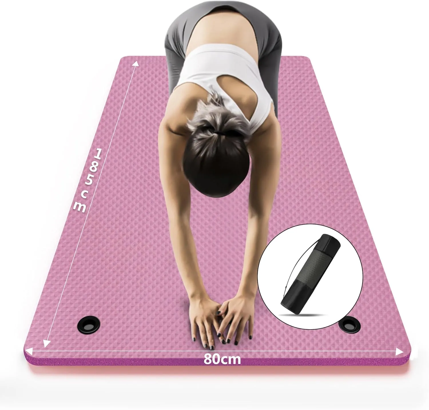 LFS Yoga Mat 72.8" x 31.5" x 2/5 inch Thick With Strap and Bag, Extra Wide Workout Mat for Women and Men, Non Slip Exercise Mat for Home Outdoor Yoga, Pilates, Stretching, Floor & Fitness Workouts