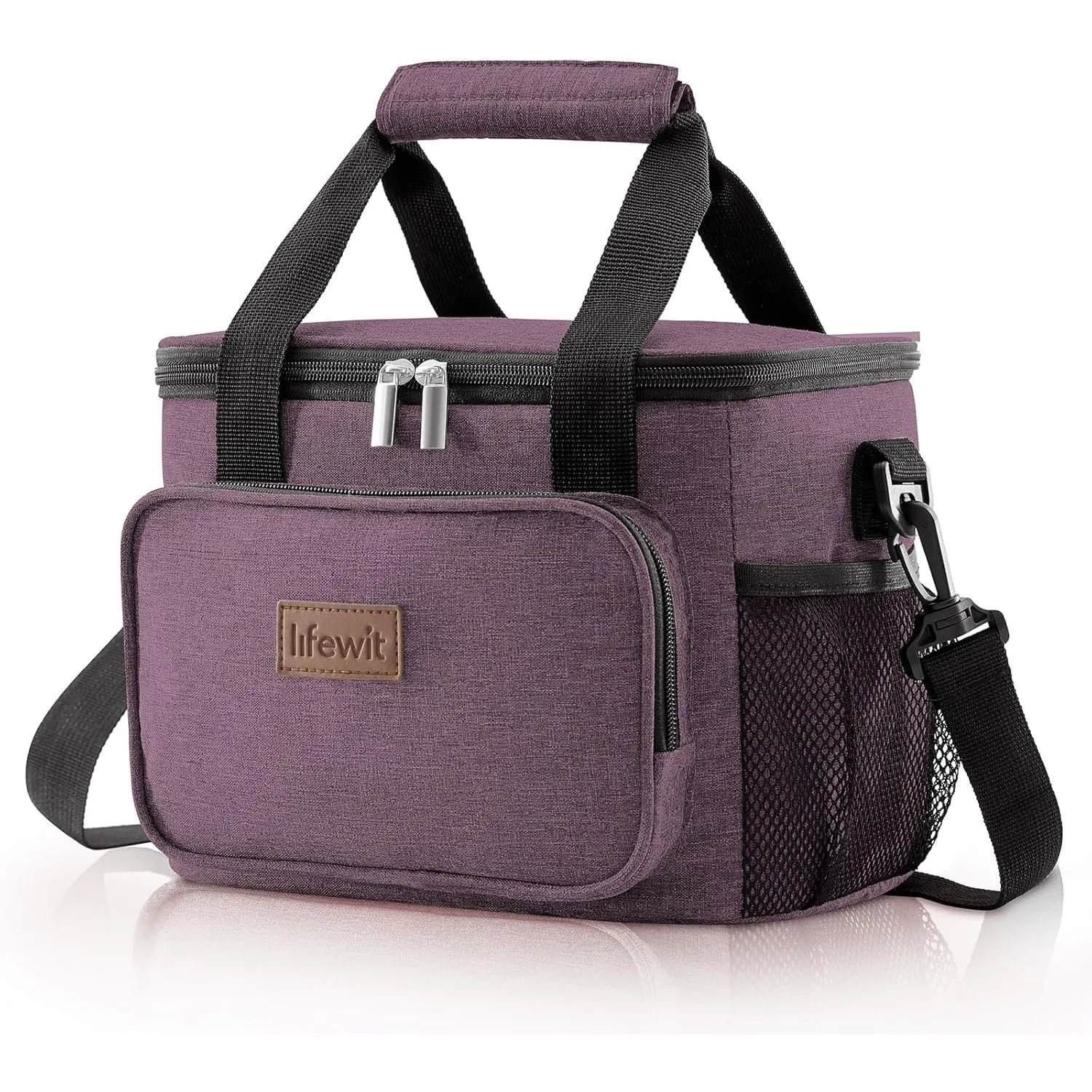 Lifewit Large Lunch Bag Insulated Lunch Box Soft Cooler Cooling Tote for Adult Men Women, Black 12-Can (8.5L), 10"× 6.7" × 8"