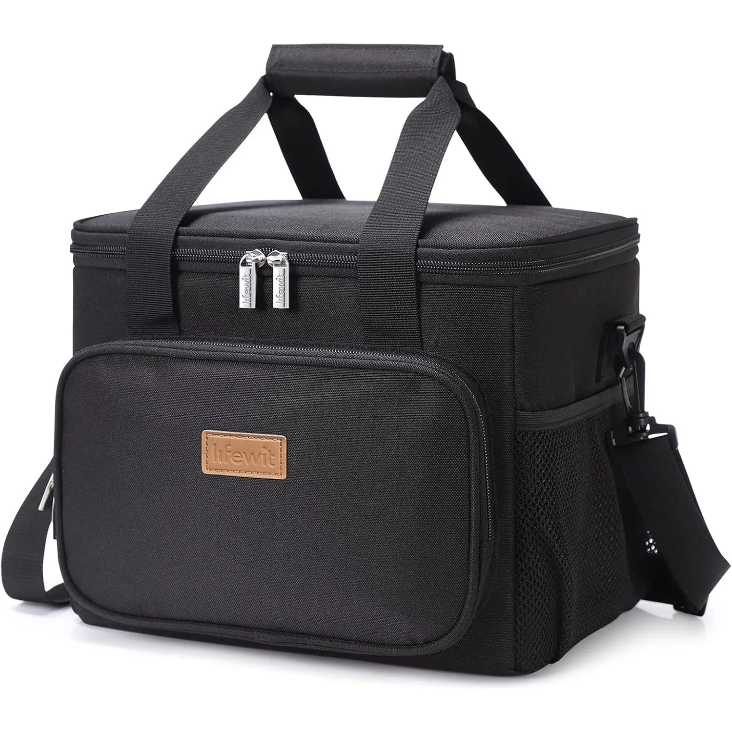 Lifewit Large Lunch Bag Insulated Lunch Box Soft Cooler Cooling Tote for Adult Men Women, Black 12-Can (8.5L), 10"× 6.7" × 8"