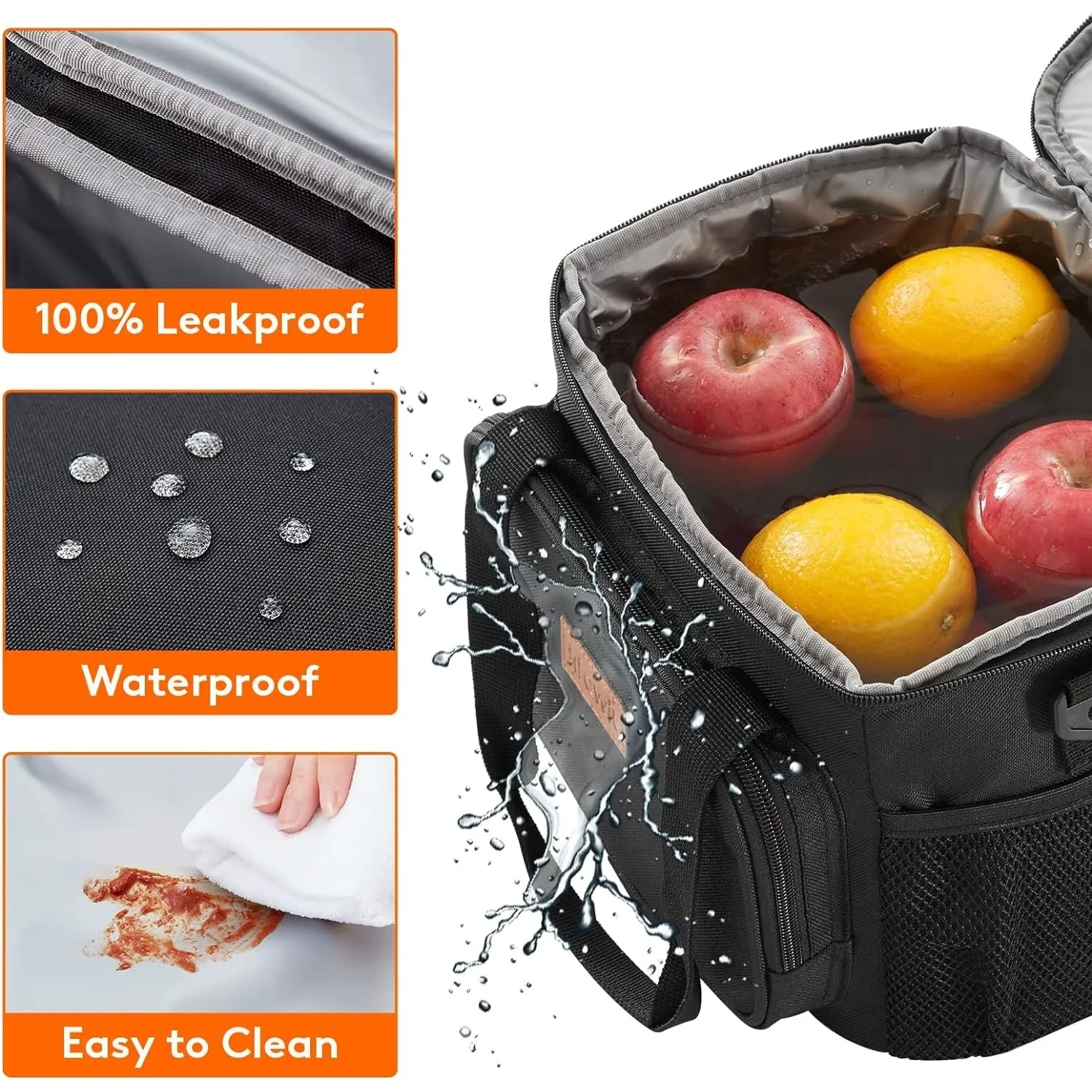 Lifewit Large Lunch Bag Insulated Lunch Box Soft Cooler Cooling Tote for Adult Men Women, Black 12-Can (8.5L), 10"× 6.7" × 8"