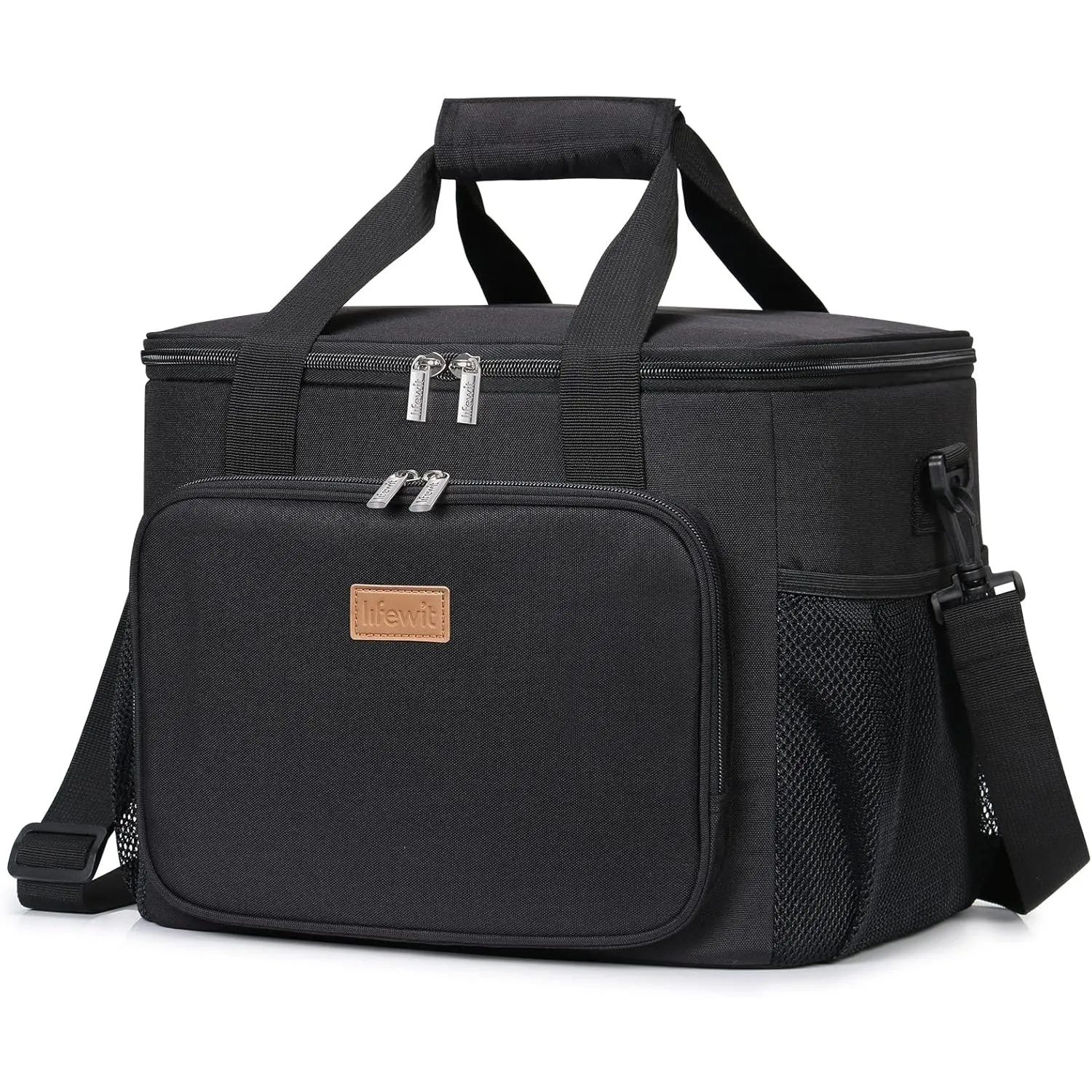 Lifewit Large Lunch Bag Insulated Lunch Box Soft Cooler Cooling Tote for Adult Men Women, Black 12-Can (8.5L), 10"× 6.7" × 8"