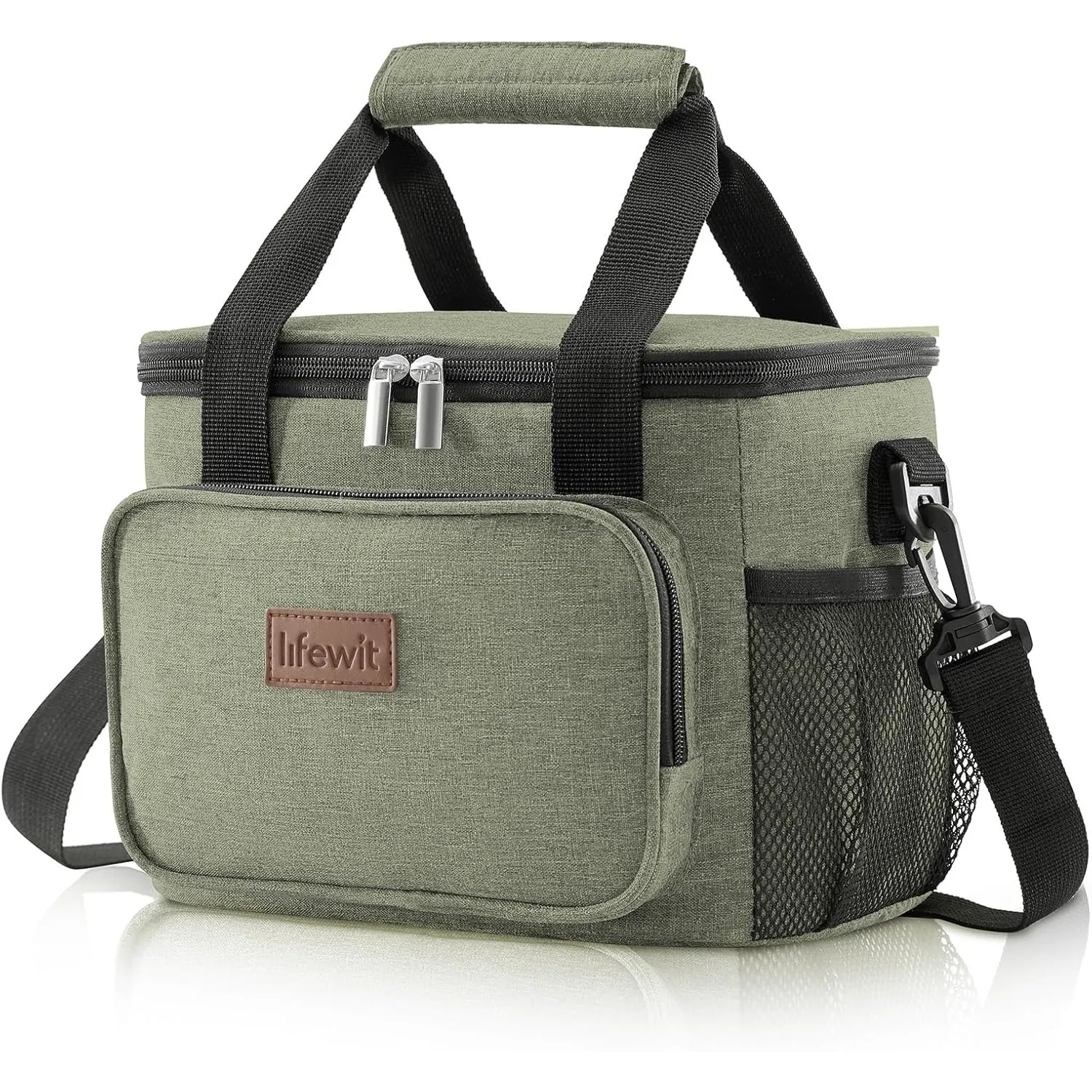 Lifewit Large Lunch Bag Insulated Lunch Box Soft Cooler Cooling Tote for Adult Men Women, Black 12-Can (8.5L), 10"× 6.7" × 8"