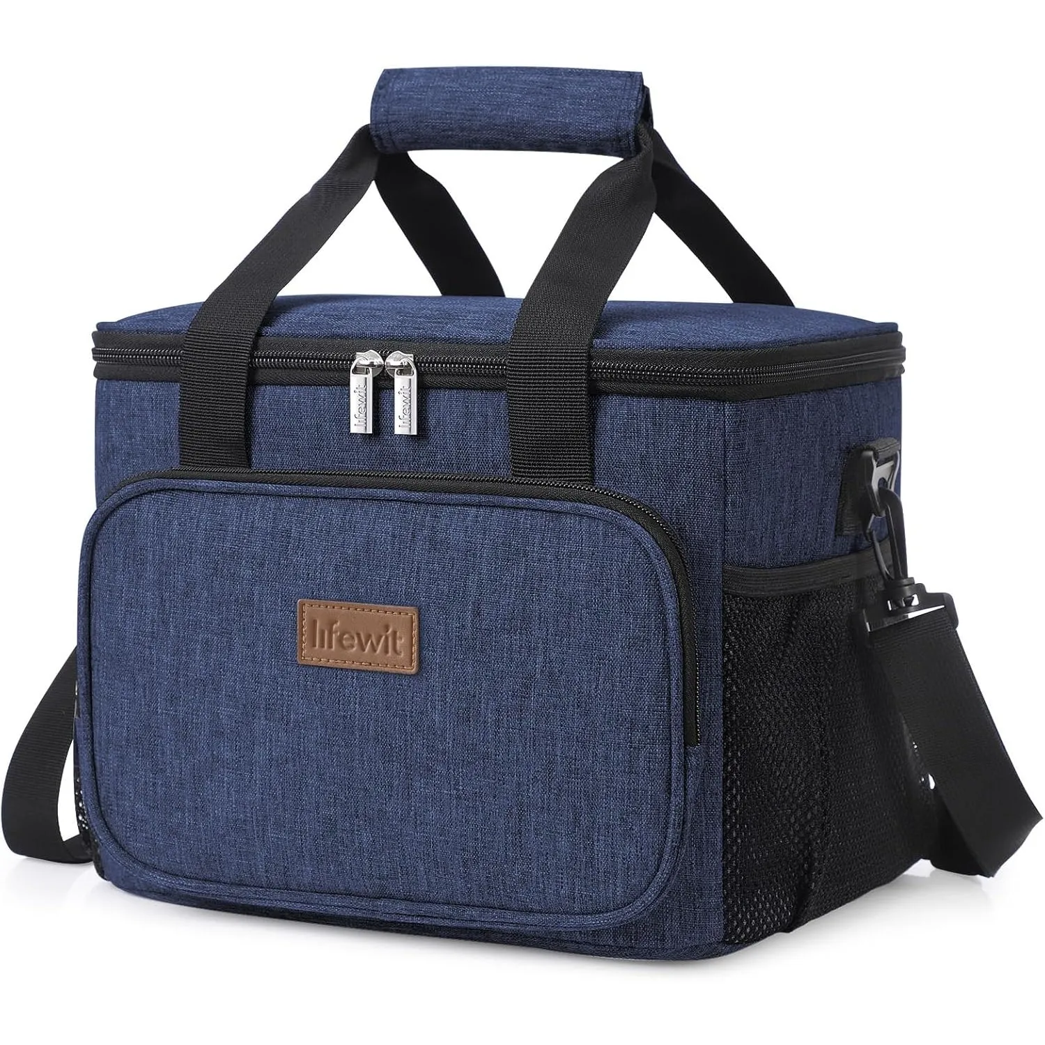 Lifewit Large Lunch Bag Insulated Lunch Box Soft Cooler Cooling Tote for Adult Men Women, Black 12-Can (8.5L), 10"× 6.7" × 8"