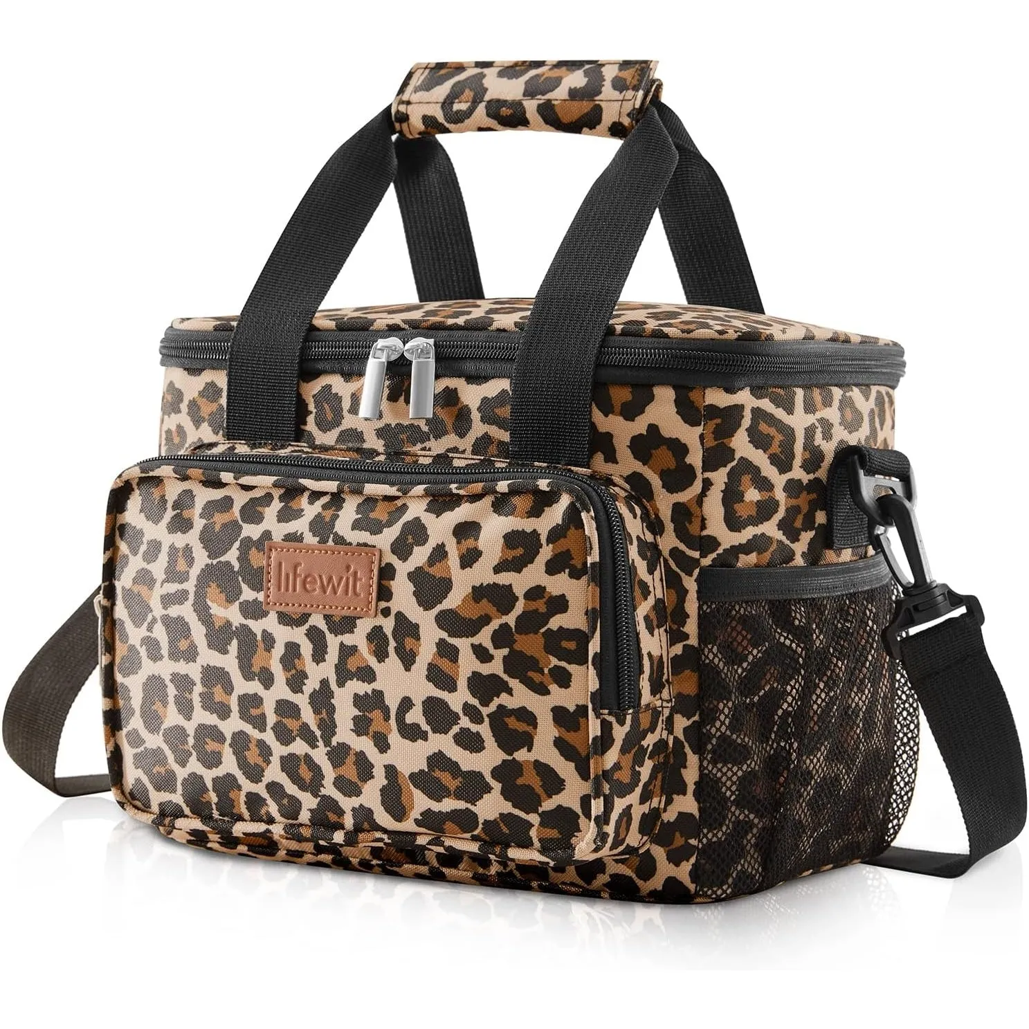Lifewit Large Lunch Bag Insulated Lunch Box Soft Cooler Cooling Tote for Adult Men Women, Black 12-Can (8.5L), 10"× 6.7" × 8"