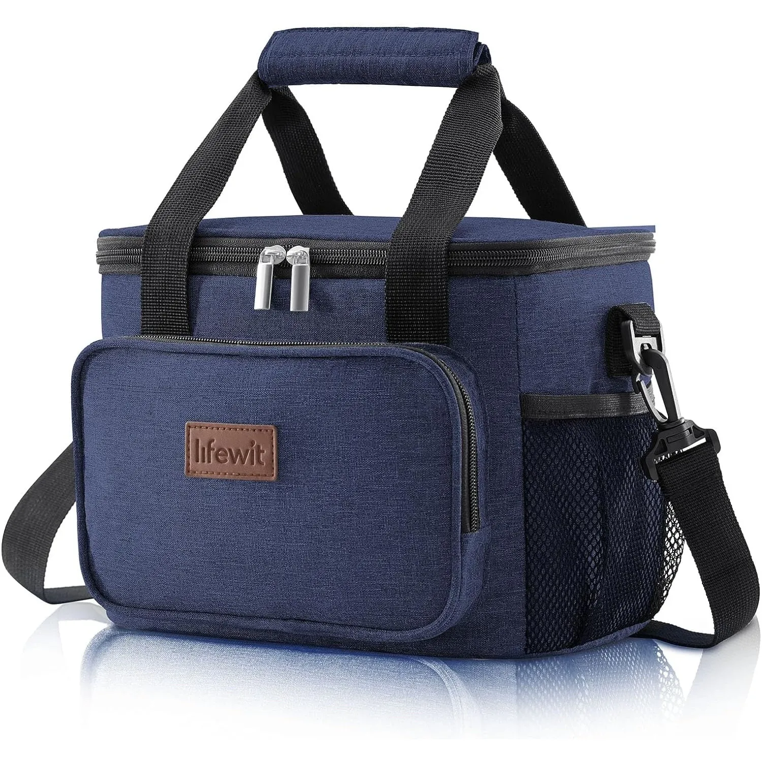 Lifewit Large Lunch Bag Insulated Lunch Box Soft Cooler Cooling Tote for Adult Men Women, Black 12-Can (8.5L), 10"× 6.7" × 8"