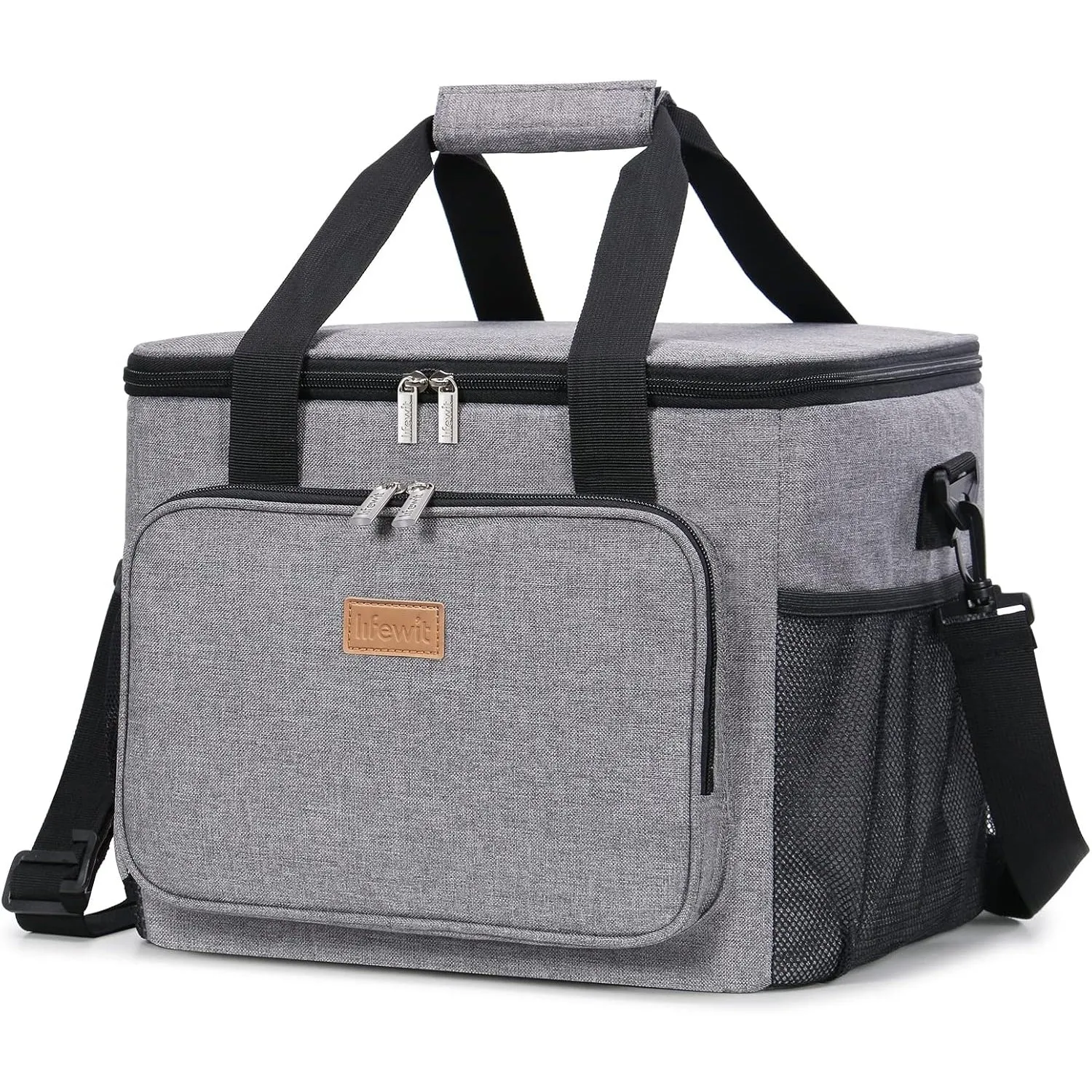 Lifewit Large Lunch Bag Insulated Lunch Box Soft Cooler Cooling Tote for Adult Men Women, Black 12-Can (8.5L), 10"× 6.7" × 8"
