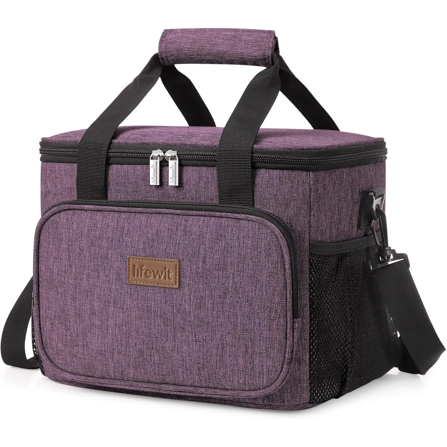 Lifewit Large Lunch Bag Insulated Lunch Box Soft Cooler Cooling Tote for Adult Men Women, Black 12-Can (8.5L), 10"× 6.7" × 8"