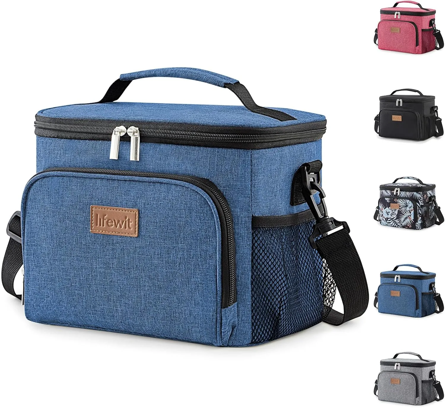Lifewit Reusable Insulated Lunch Bag for Men, Lunch Box Women, Portable Cooler Freezable Soft Lunchbox Leakproof with Adjustable Shoulder Strap for Adult for Work Picnic or Travel, Dark Blue 9L