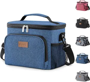 Lifewit Reusable Insulated Lunch Bag for Men, Lunch Box Women, Portable Cooler Freezable Soft Lunchbox Leakproof with Adjustable Shoulder Strap for Adult for Work Picnic or Travel, Dark Blue 9L