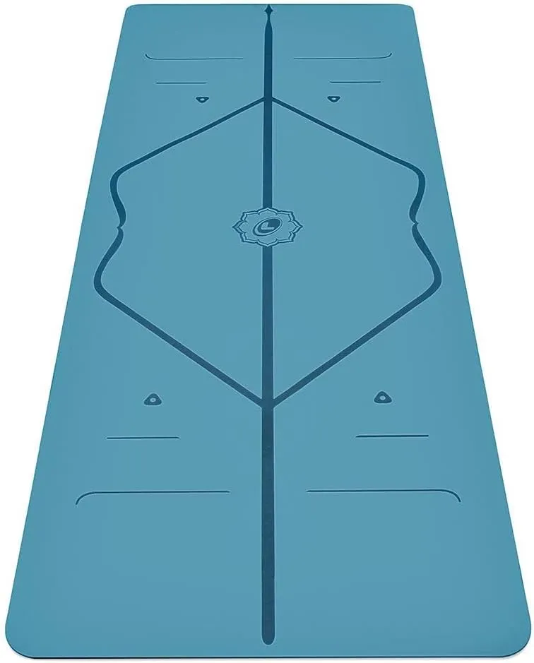 Liforme Original Yoga Mat – Free Yoga Bag Included - Patented Alignment System, Warrior-like Grip, Non-slip, Eco-friendly, sweat-resistant, long, wide, 4.2mm thick mat for comfort
