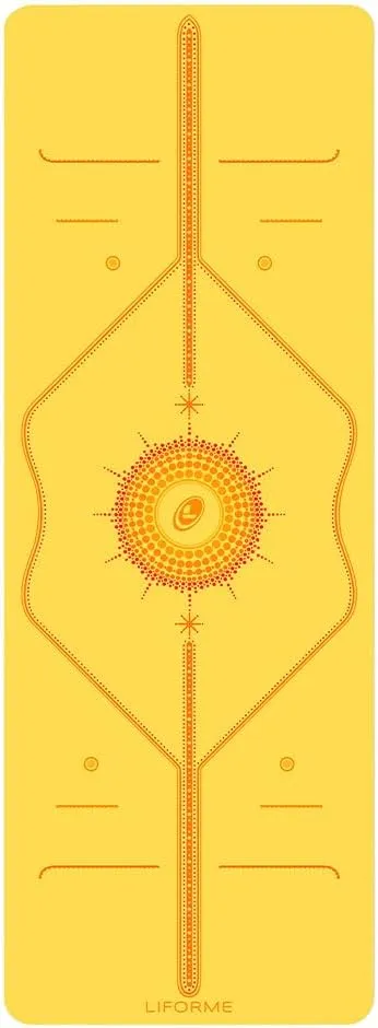 Liforme Printed Yoga Mat Collection - Free Yoga Bag Included - Patented Alignment System, Warrior-like Grip, Non-Slip, Eco-friendly, Sweat-resistant, Long, Wide and Thick for Comfort