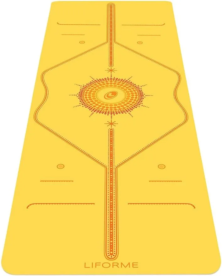 Liforme Printed Yoga Mat Collection - Free Yoga Bag Included - Patented Alignment System, Warrior-like Grip, Non-Slip, Eco-friendly, Sweat-resistant, Long, Wide and Thick for Comfort