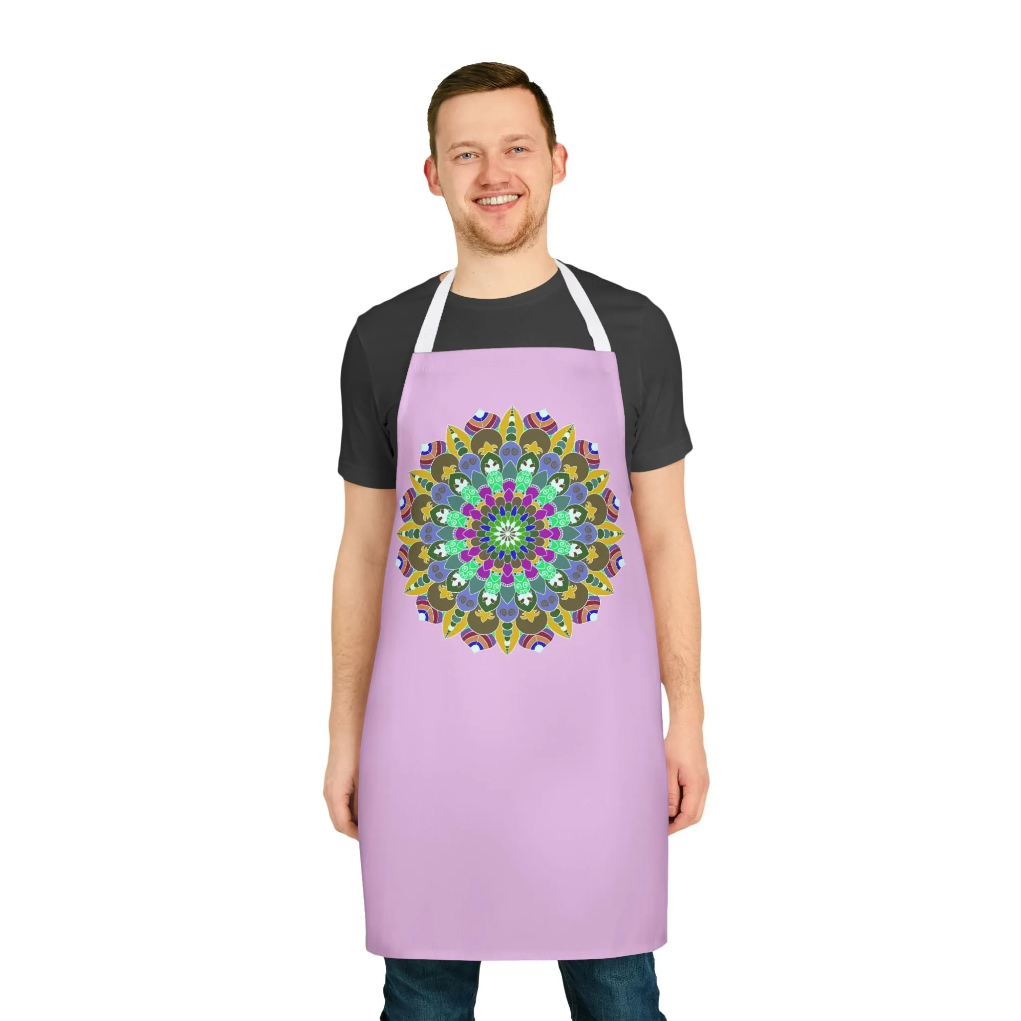 Lilac Mandala Apron - Hand Drawn Art