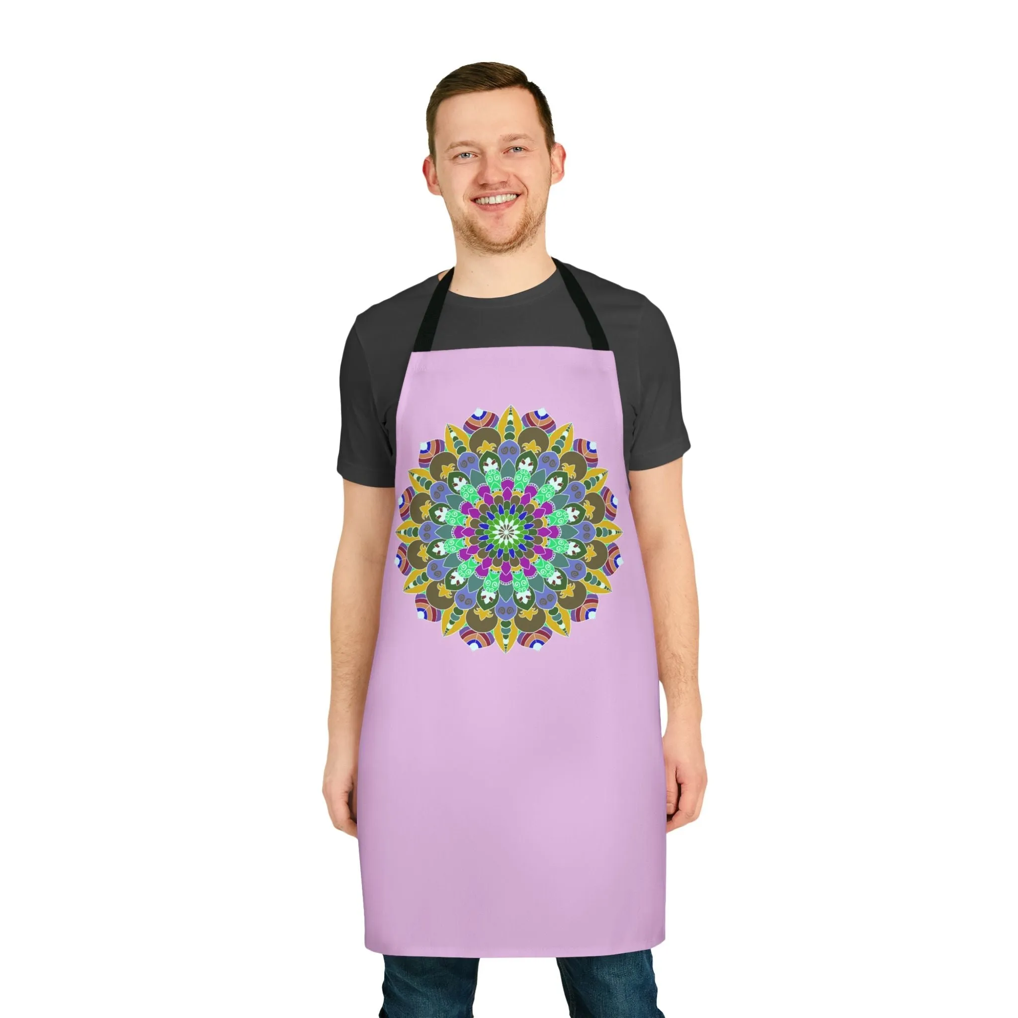 Lilac Mandala Apron - Hand Drawn Art