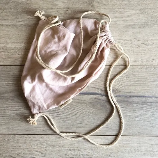 Linen Drawstring Mini Sack PEONY