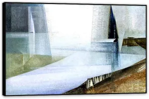 Lionel Feininger Wall Art Mouth of the Rega III Reproduction on Canvas Lyonel Feininger Painting Picture Poster Giclee Wall Decor 90x60cm(36x24in) Black Framed