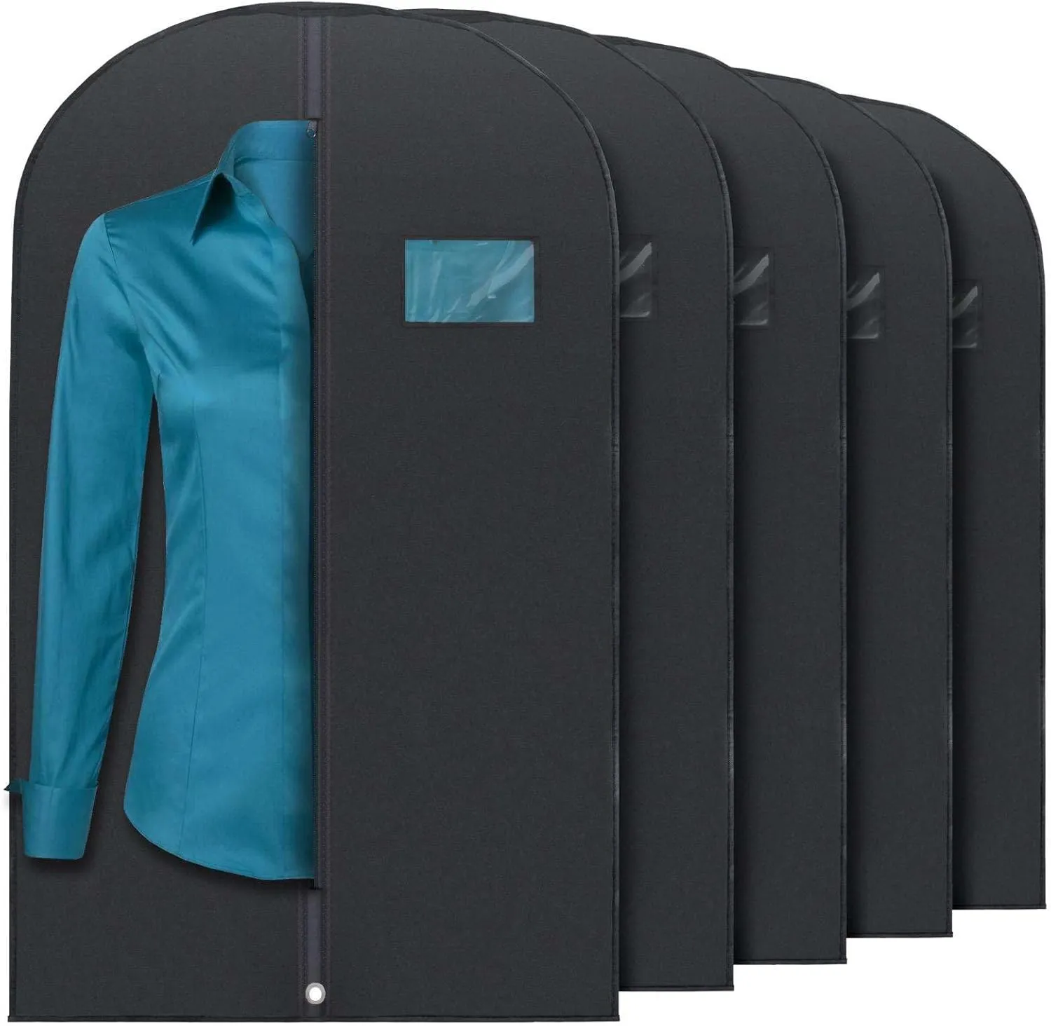 LKOP 5 Pcs 40-inch Garment Bag, Black Garment-shoulder-covers Clothes bags Storage bins Closet organizers and storage Shoe organizer Travel accessories Organization and storage Shoe storage