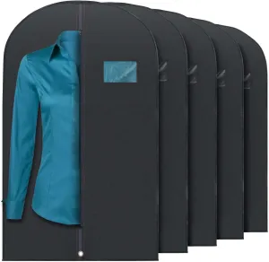 LKOP 5 Pcs 40-inch Garment Bag, Black Garment-shoulder-covers Clothes bags Storage bins Closet organizers and storage Shoe organizer Travel accessories Organization and storage Shoe storage