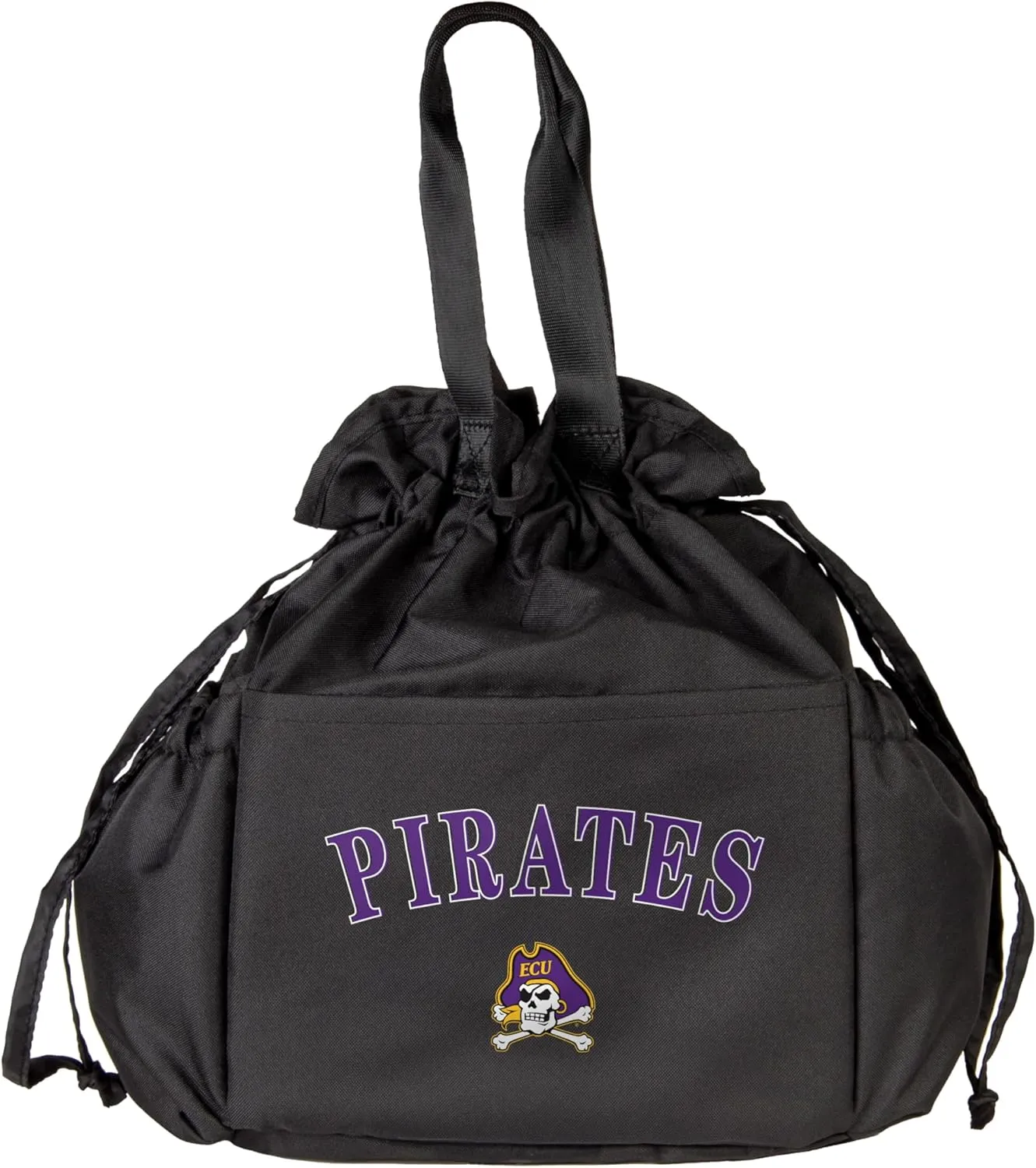 Logo Brands NCAA East Carolina Pirates Drawstring Lunch Cooler - Eco-Friendly Recycled Material, Portable Everyday Thermal Bag for Work, School, Tailgating, or Travel