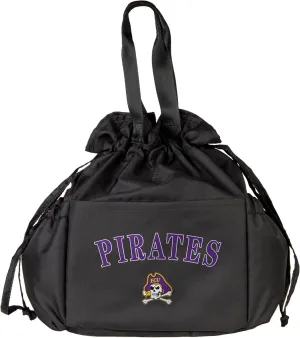 Logo Brands NCAA East Carolina Pirates Drawstring Lunch Cooler - Eco-Friendly Recycled Material, Portable Everyday Thermal Bag for Work, School, Tailgating, or Travel