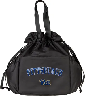 Logo Brands NCAA Pittsburgh Panthers Drawstring Lunch Cooler - Eco-Friendly Recycled Material, Portable Everyday Thermal Bag for Work, School, Tailgating, or Travel