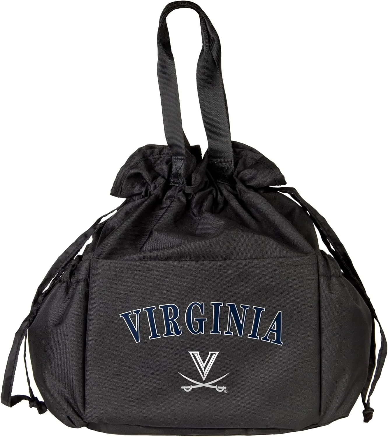 Logo Brands NCAA Virginia Cavaliers Drawstring Lunch Cooler - Eco-Friendly Recycled Material, Portable Everyday Thermal Bag for Work, School, Tailgating, or Travel