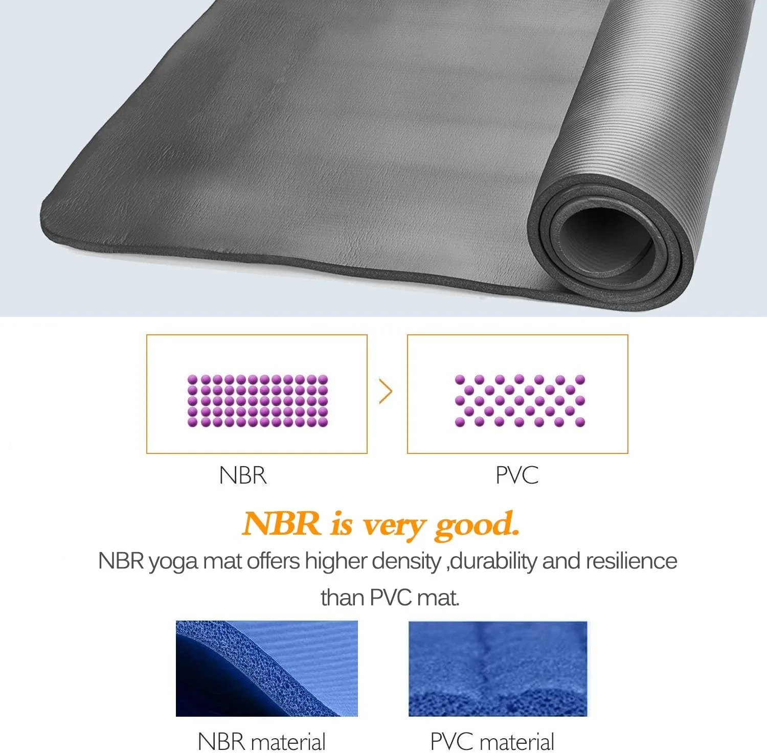 LOKATSE Home All Purpose Thick Yoga Mat with Carrying Strap High Density