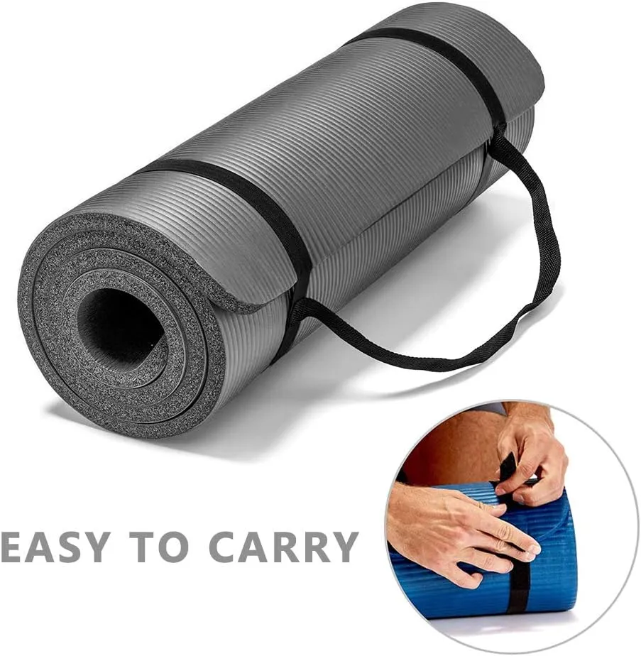 LOKATSE Home All Purpose Thick Yoga Mat with Carrying Strap High Density