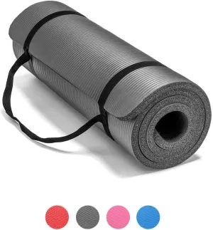 LOKATSE Home All Purpose Thick Yoga Mat with Carrying Strap High Density