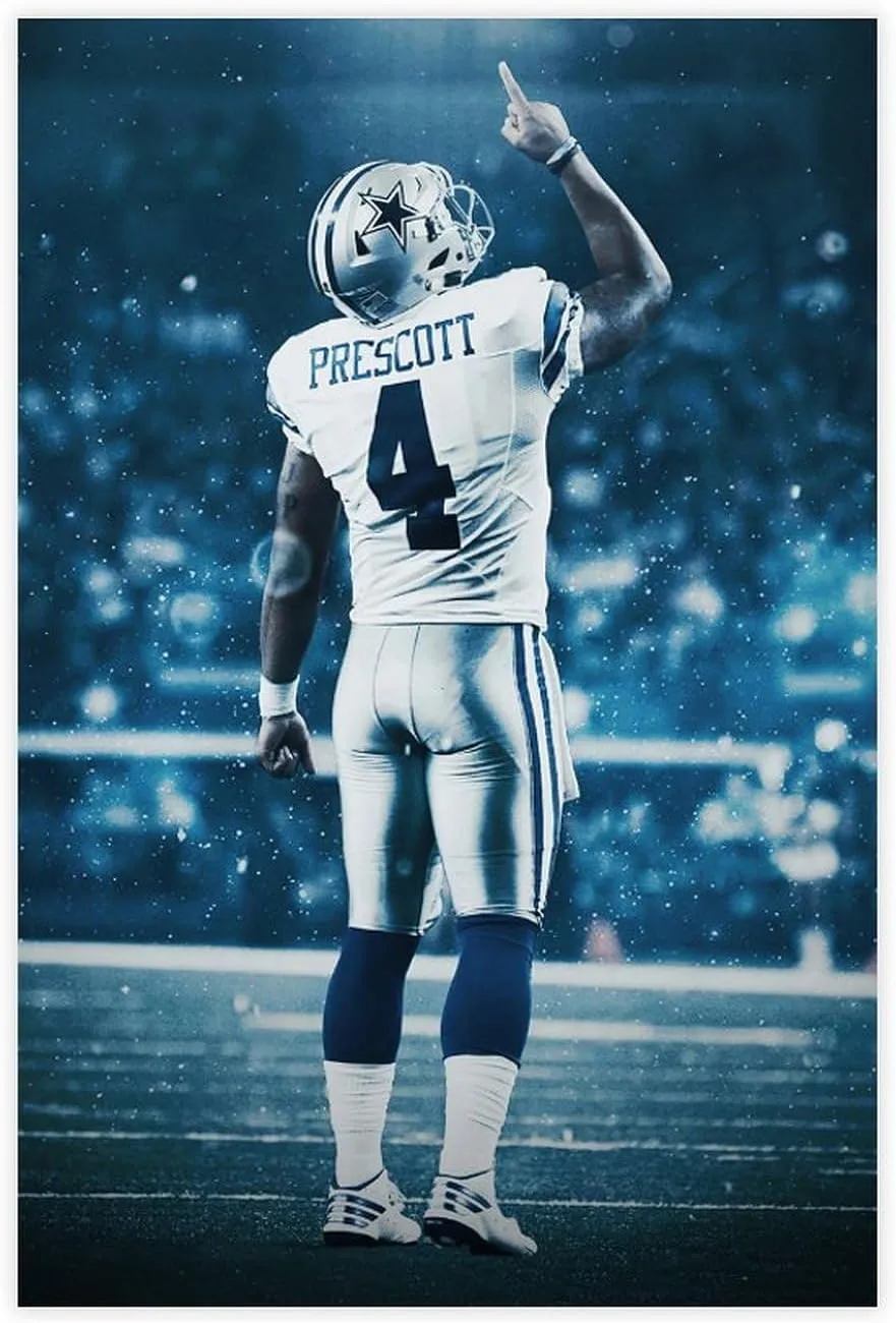 loneium Dak Prescott Sports Celebrity Poster 2 Canvas Poster Bedroom Decor Landscape Office Room Decor Gift Unframe:24x36inch(60x90cm)