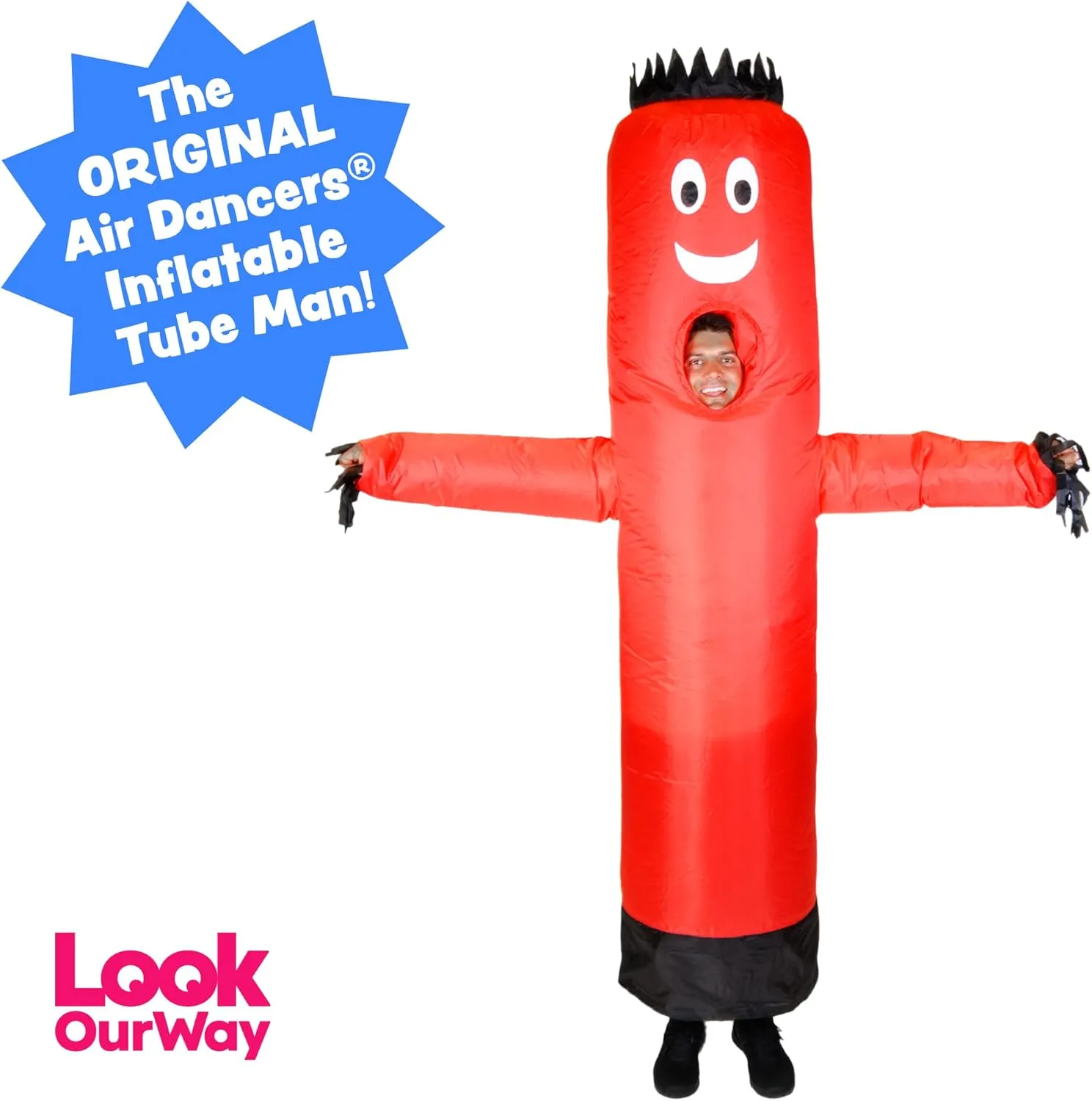 LookOurWay Inflatable Tube Man Costume - Wacky Wavy Arm Guy Funny Inflatable Halloween Costume for Adults