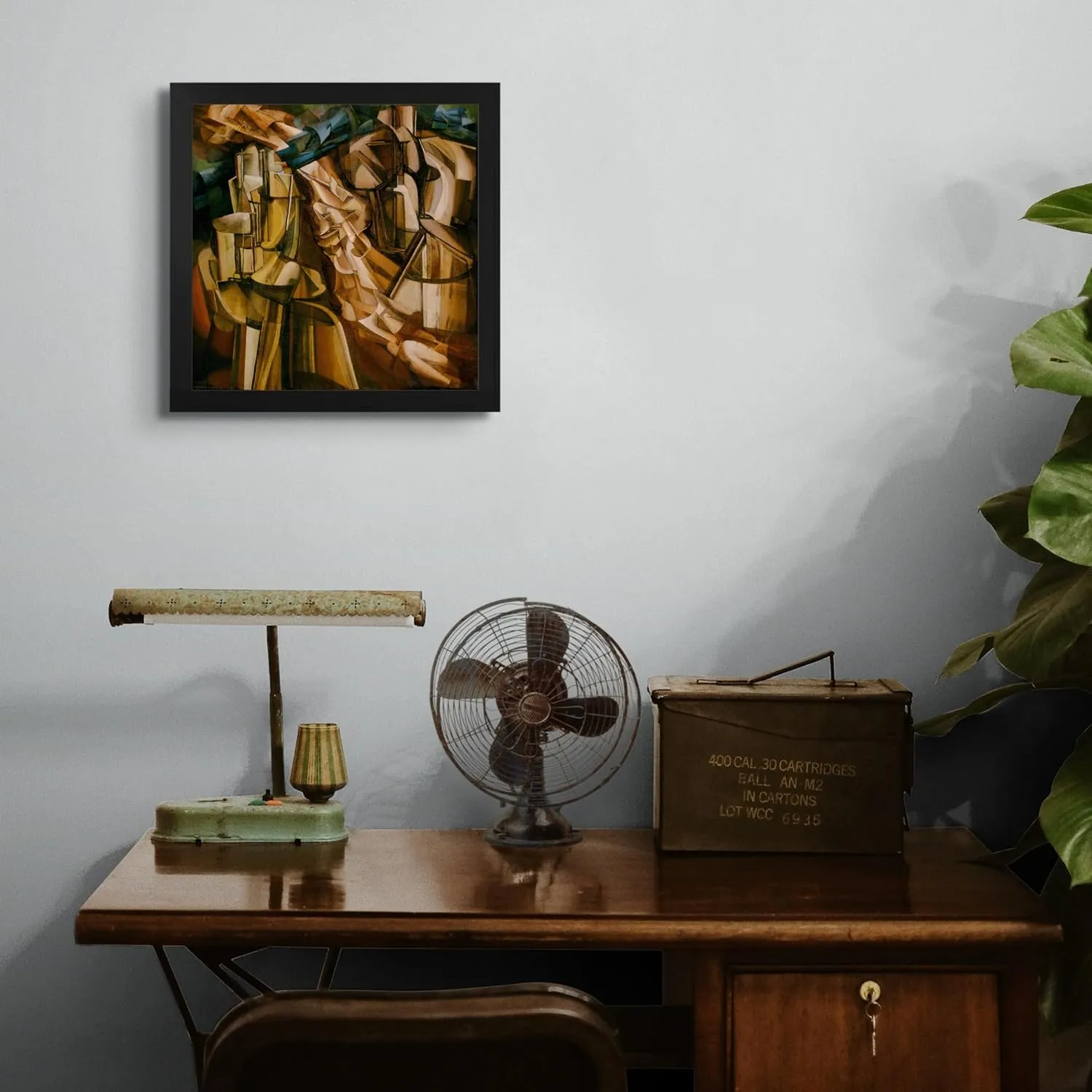 Lost Cabin The King & Queen Surrounded by Swift Nudes by Marcel Duchamp | Canvas Black Flat Frame | Fine Artwork Painting Reproduction | Framed Wall Art Decor Poster | Image: 16x16 Frame: 18x18