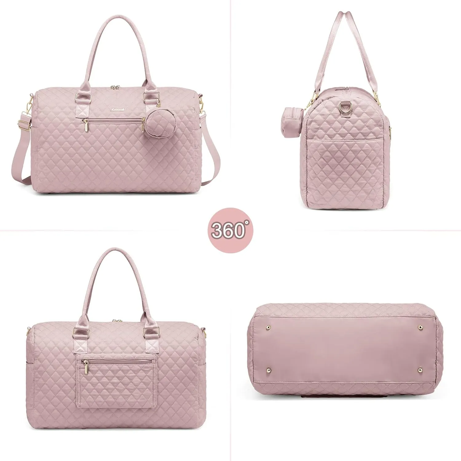 LOVEVOOK Diaper Bag Tote with Pacifier Case and Changing Pad, Large Capacity Mommy Bag for Hospital and Weekender Travel, Functional Baby Bag Newborn Baby Essential, Pink