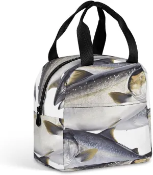 Lunch Bag for Women Men Salmon Fish Lunch Box Lunch Tote Bag Small Leakproof Cooler for Work Picnic Travel