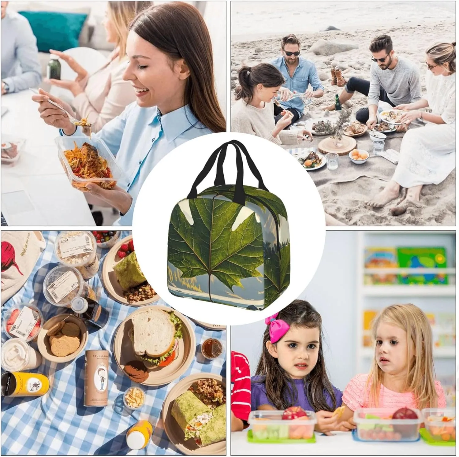 Lunch Bag Insulated Lunch Box for Women Men Canada maple leaf Reusable Lunch Tote Bag for Work Picnic Travel