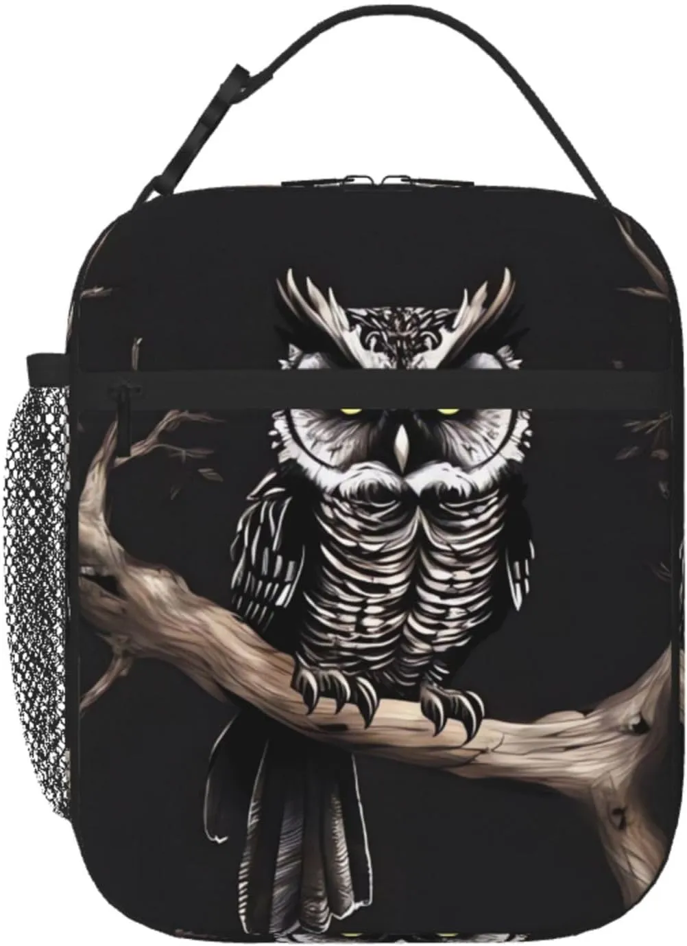 Lunch Bag Insulated Lunch Box for Women Men Cooler Bag Reusable Lunch Bag Late Night Owl Lunch Tote Bag for Work