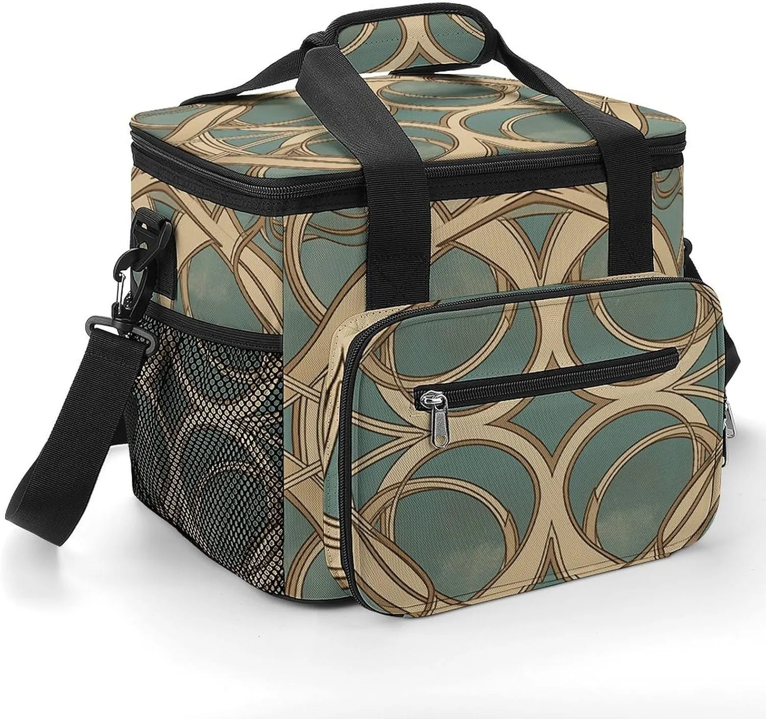 Lunch Bag Insulated Lunch Box for Women Men Cooler Bag Reusable Lunch Bag Symmetrical Pattern Lunch Tote Bag for Work