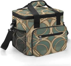 Lunch Bag Insulated Lunch Box for Women Men Cooler Bag Reusable Lunch Bag Symmetrical Pattern Lunch Tote Bag for Work