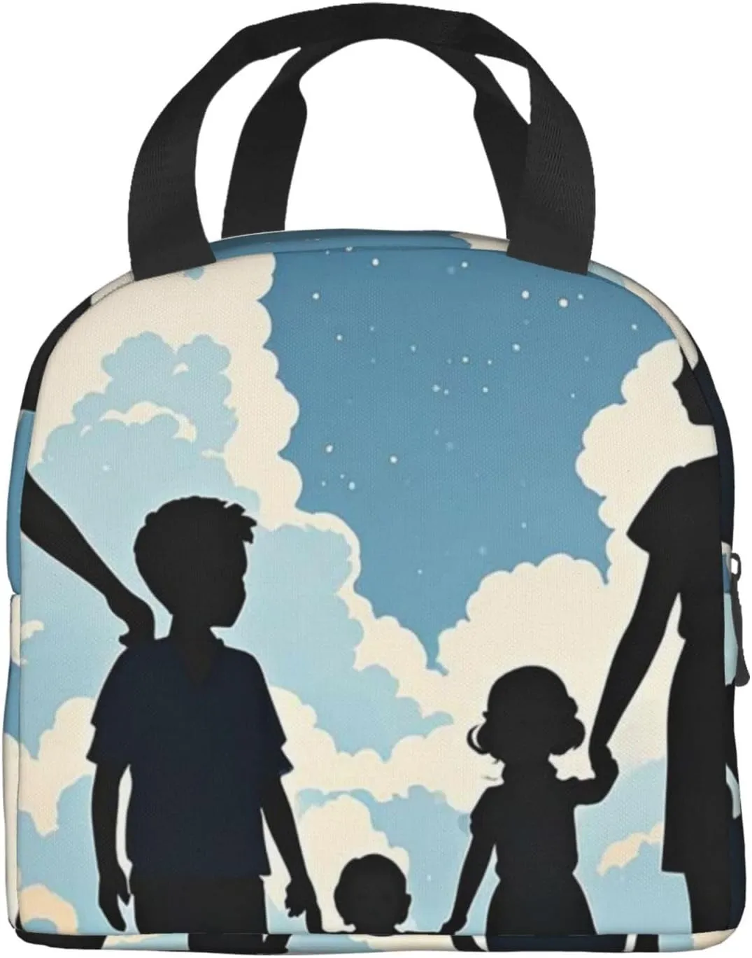 Lunch Bag Insulated Lunch Box for Women Men Family Silhouette Reusable Lunch Tote Bag for Work Picnic Travel