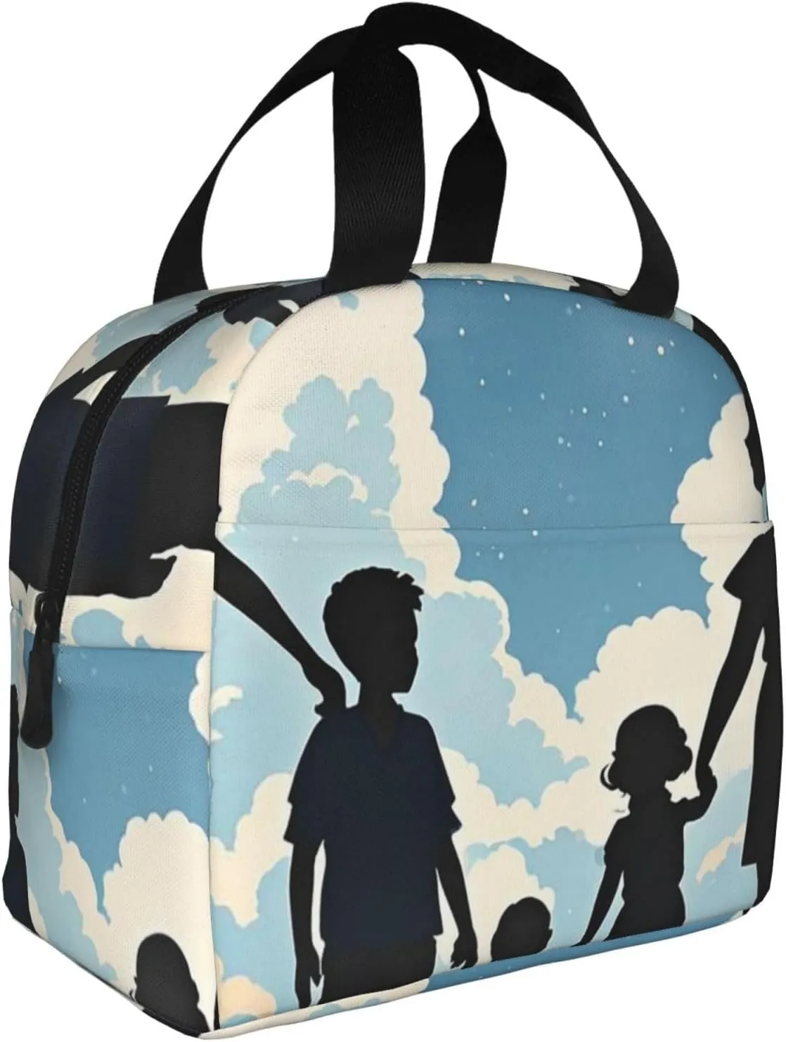 Lunch Bag Insulated Lunch Box for Women Men Family Silhouette Reusable Lunch Tote Bag for Work Picnic Travel