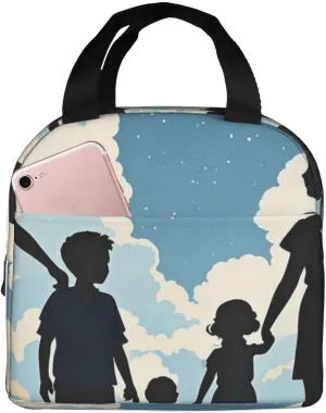Lunch Bag Insulated Lunch Box for Women Men Family Silhouette Reusable Lunch Tote Bag for Work Picnic Travel