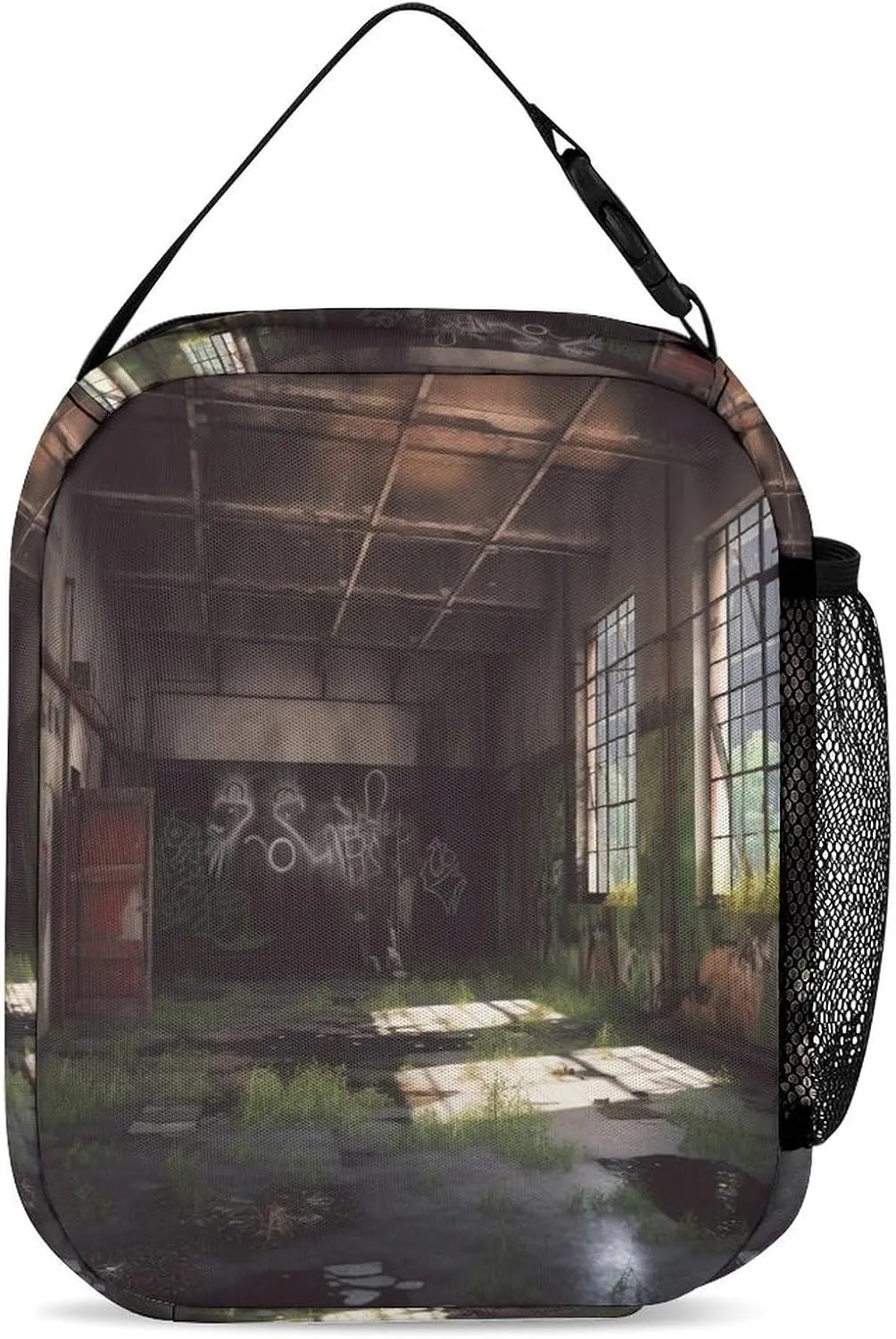 Lunch Box for Women Men Insulated Soft Bag Abandoned Factory Lunch Bag With Side Pocket Reusable Portable Tote Meal Bags for Work Picnic