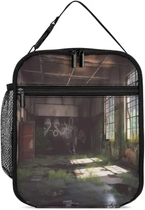 Lunch Box for Women Men Insulated Soft Bag Abandoned Factory Lunch Bag With Side Pocket Reusable Portable Tote Meal Bags for Work Picnic