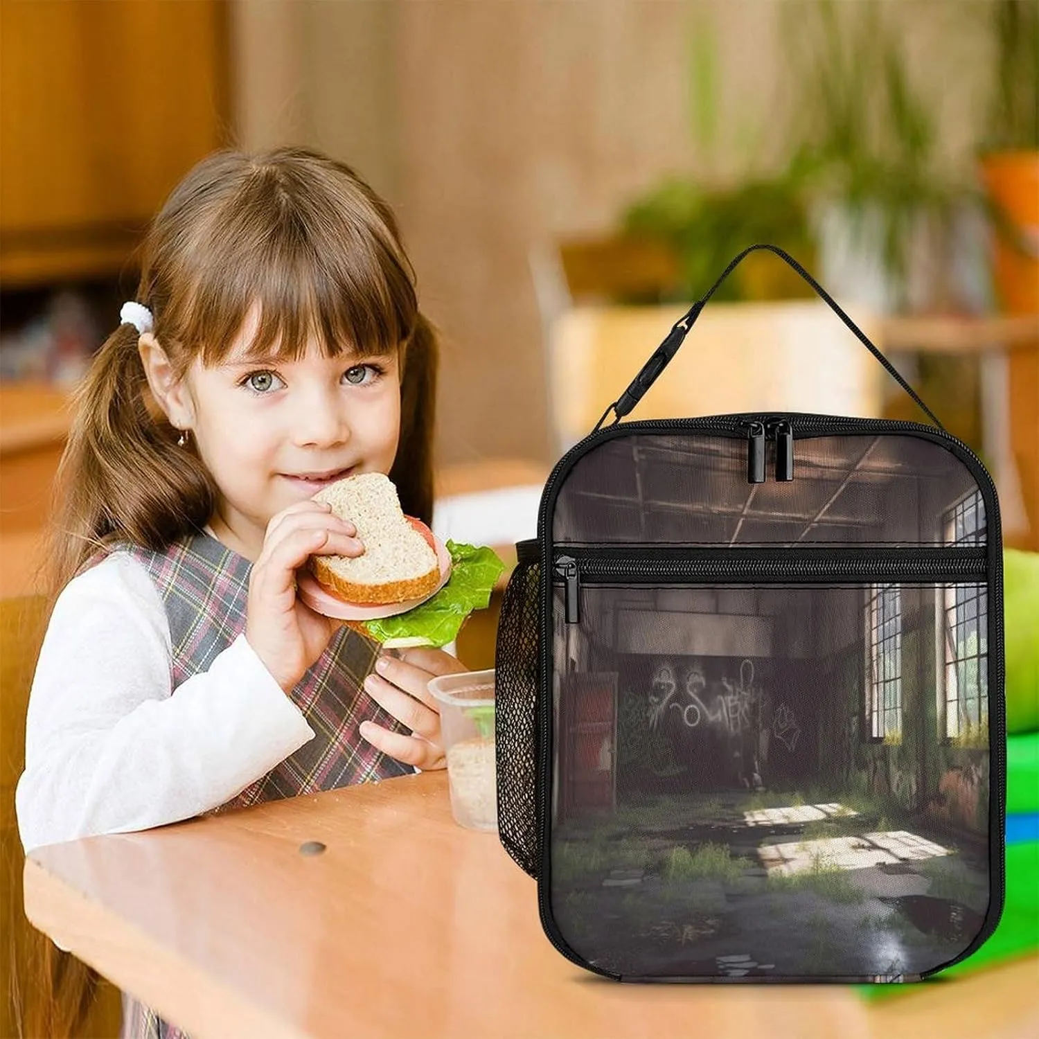Lunch Box for Women Men Insulated Soft Bag Abandoned Factory Lunch Bag With Side Pocket Reusable Portable Tote Meal Bags for Work Picnic