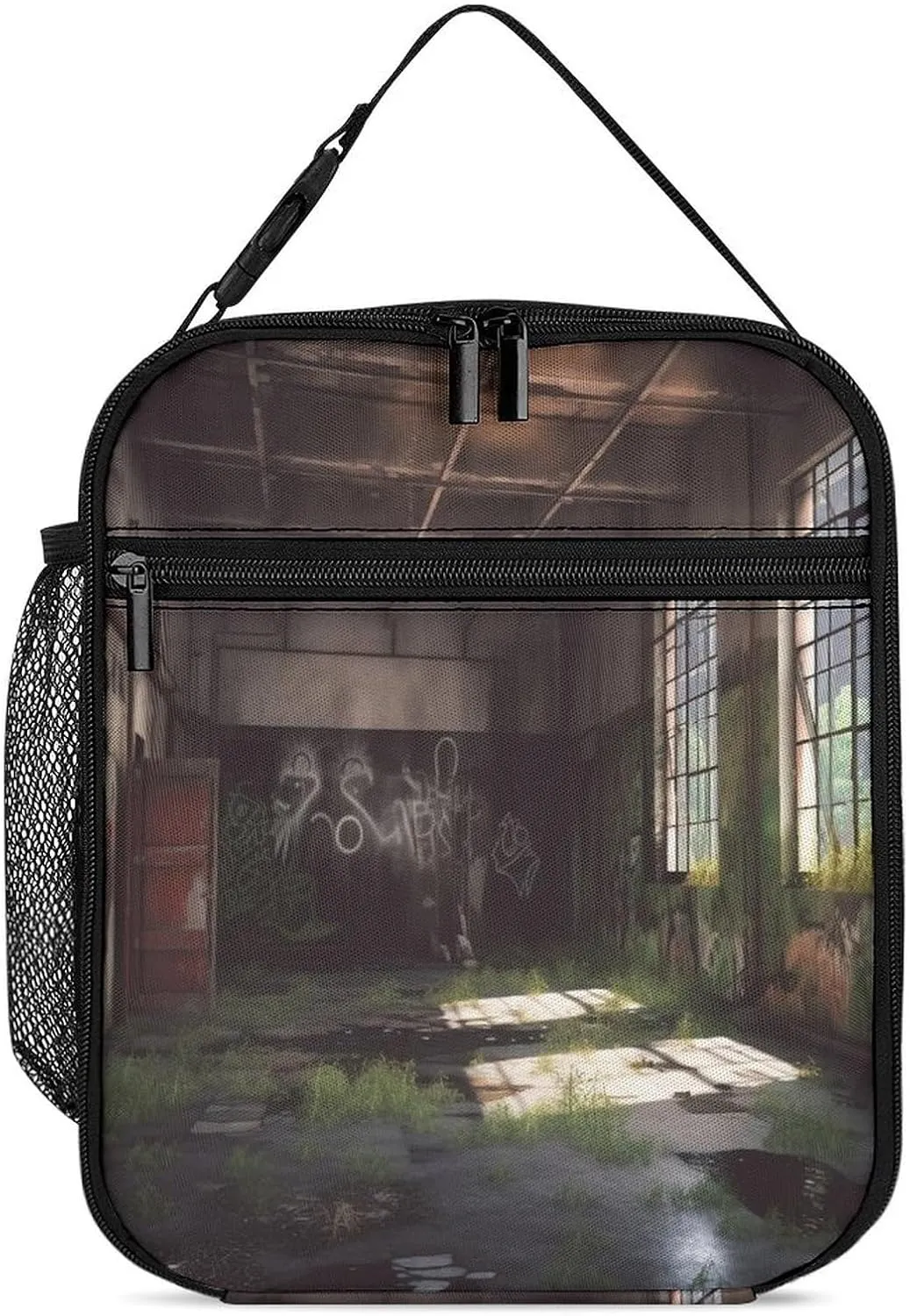 Lunch Box for Women Men Insulated Soft Bag Abandoned Factory Lunch Bag With Side Pocket Reusable Portable Tote Meal Bags for Work Picnic