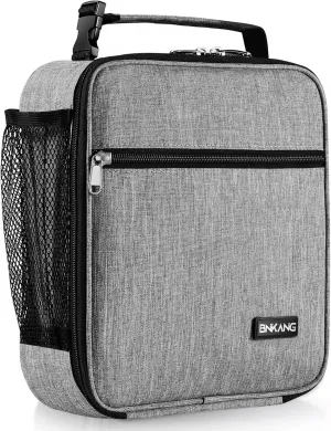 Lunch Box Insulated Lunch Bag - Durable Small Lunch Bag Reusable Adults Tote Bag Lunch Box for Adult Men Women (Light Gray)