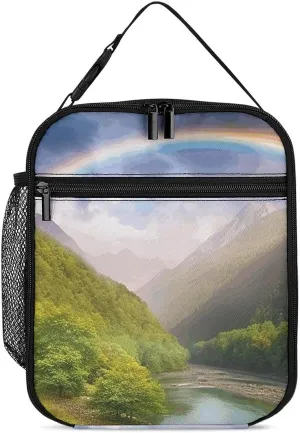 Lunch Box Mountain Valley with Rainbow Lunch Bag for Women Large Capacity Lunchbox Insulated Cooler Bags Lunch Container