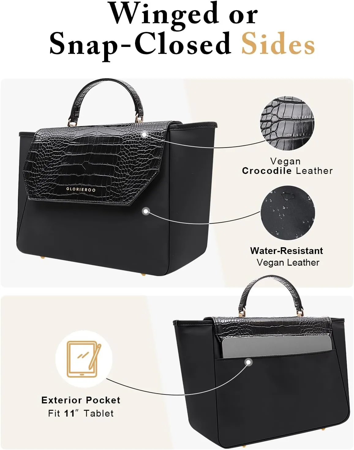 Luxury Lunch Bag Women - Adult Fashion Stylish Vegan Leather Insulated Leakproof Lunch Box with Removable Strap for Work - Teacher Mothers Day Christmas Gifts for Women