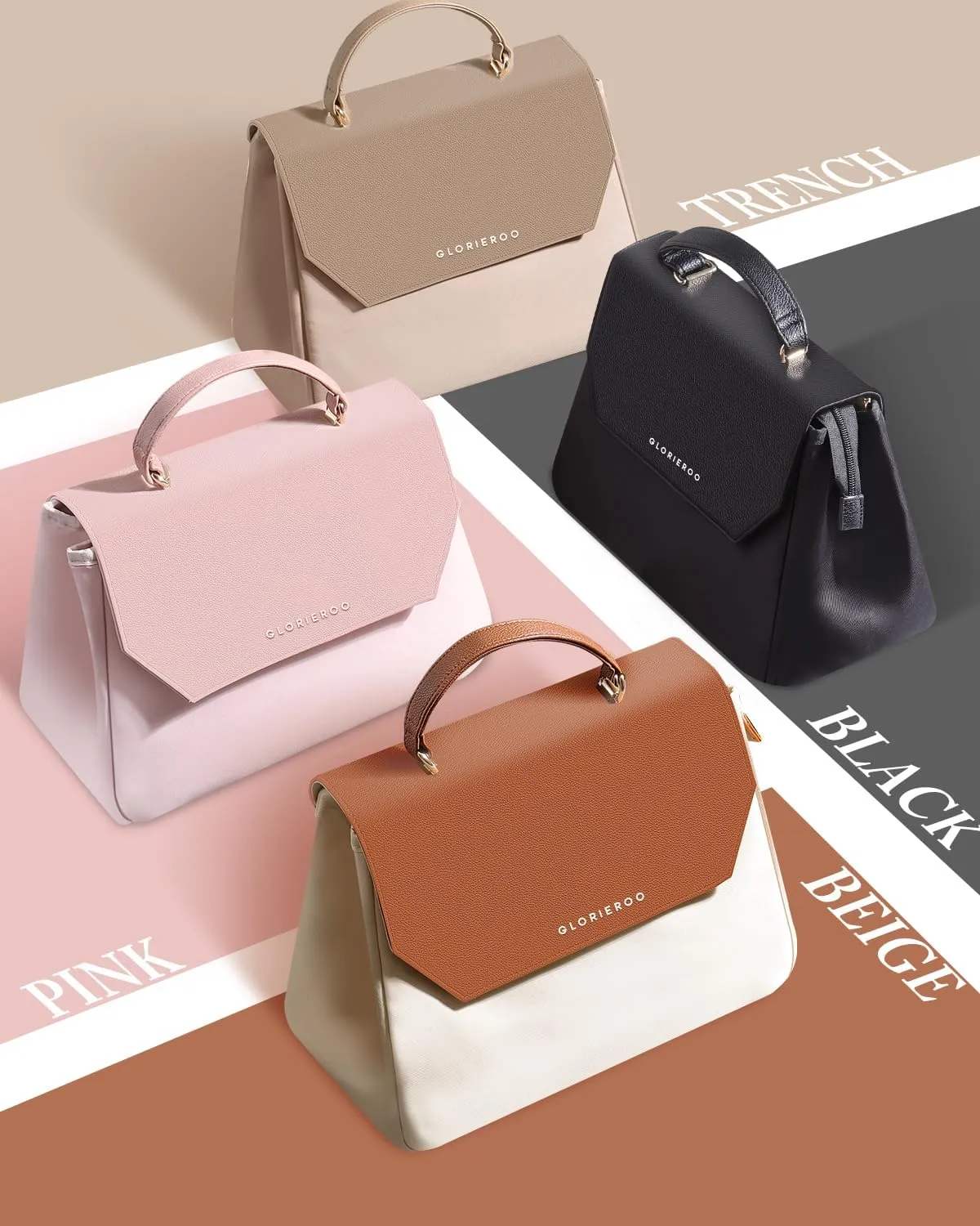 Luxury Lunch Bag Women - Adult Fashion Stylish Vegan Leather Insulated Leakproof Lunch Box with Removable Strap for Work - Teacher Mothers Day Christmas Gifts for Women