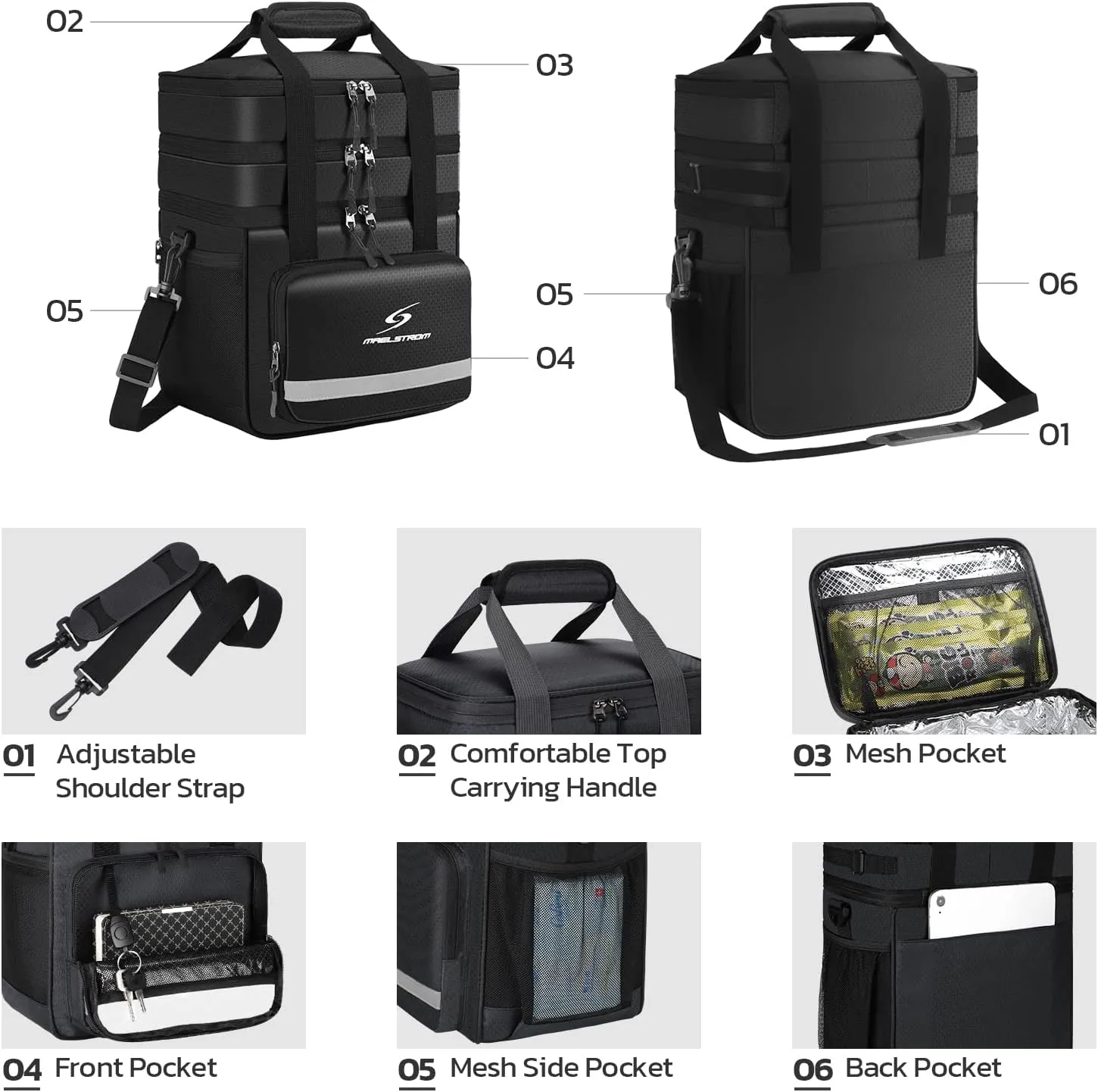 Maelstrom Lunch Box for Men,Insulated Lunch Bag Women/Men,Leakproof Lunch Cooler Bag, Lunch Tote Bag